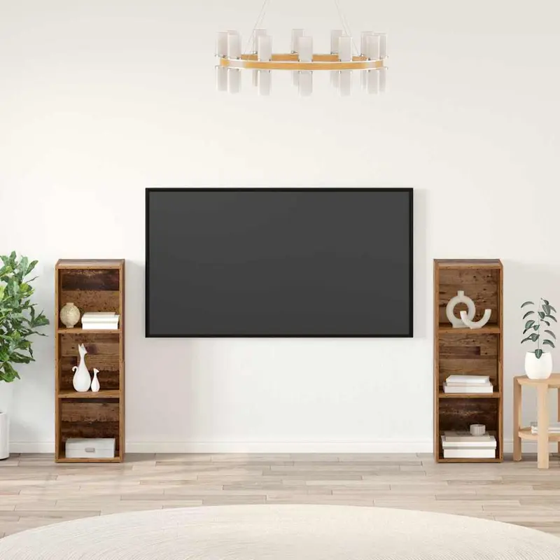 Conjunto de mueble de TV 2 pcs Madera Vieja 107 x 35 x 37 cm
