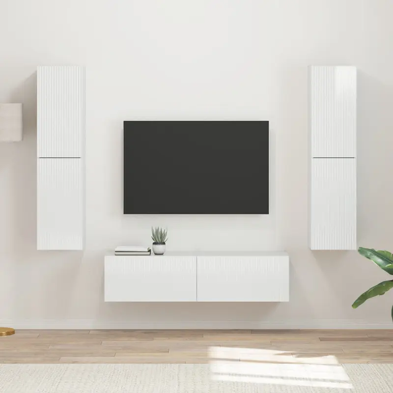 Conjunto de mueble de TV 6 pcs brillante Madera de ingeniería