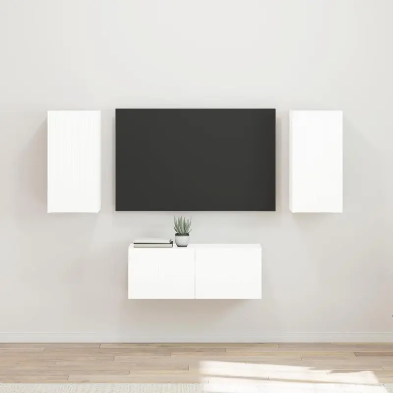Conjunto de mueble de TV 6 pcs brillante Madera de ingeniería