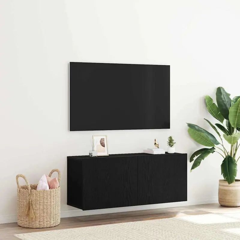 Conjunto de mueble de TV Roble Negro 100 x 30 x 41 cm