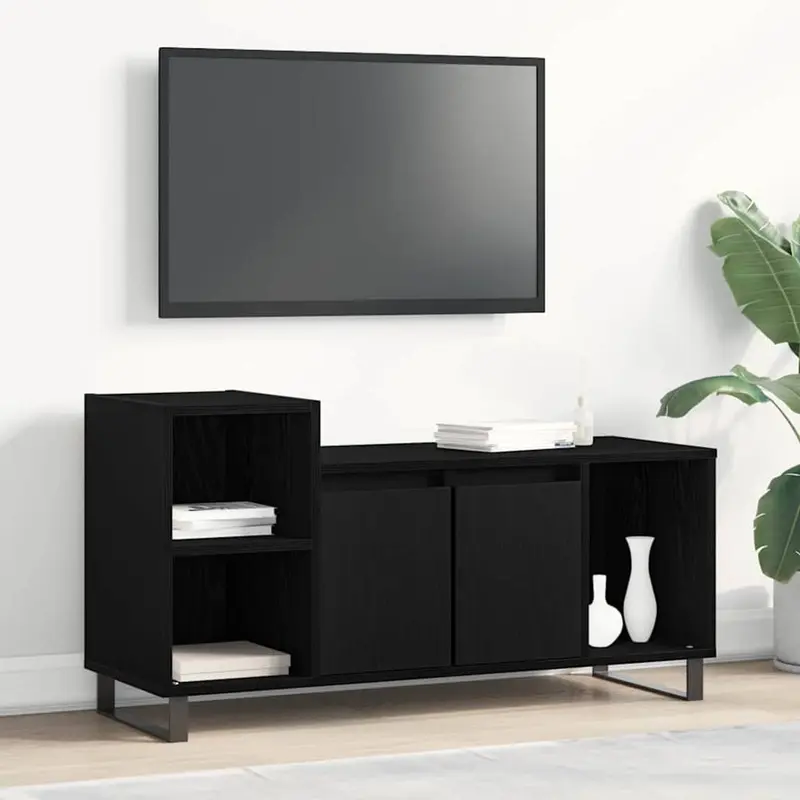 Conjunto de mueble de TV Roble Negro 100 x 35 x 55 cm