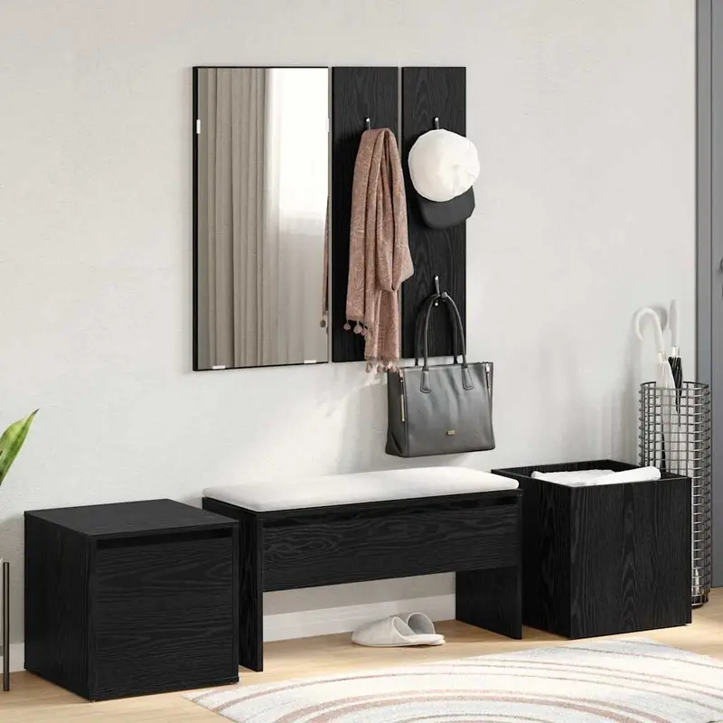 Conjunto de muebles de recibidor 6 pcs Madera de ingeniería