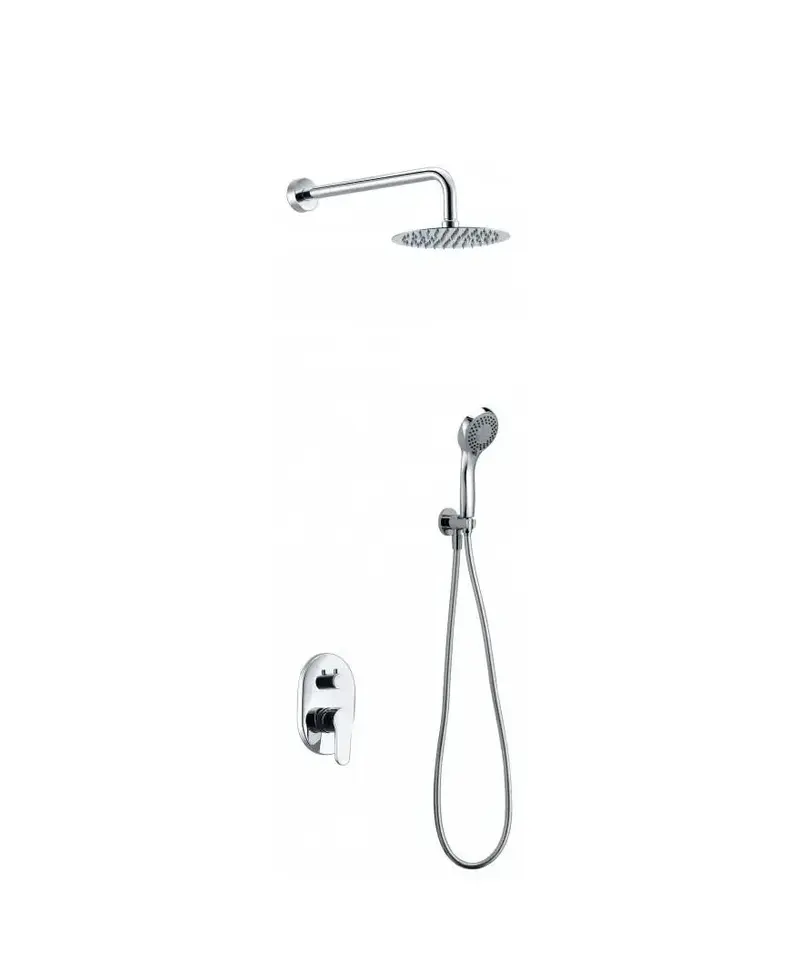 Conjunto de pared para ducha de diseño minimalista con un acabado cromado Oslo de Imex