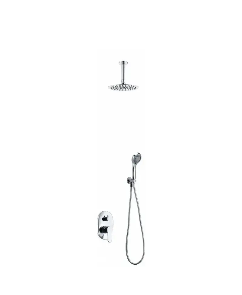 Conjunto de pared para ducha de diseño moderno con un acabado cromado mónaco Oslo de Imex