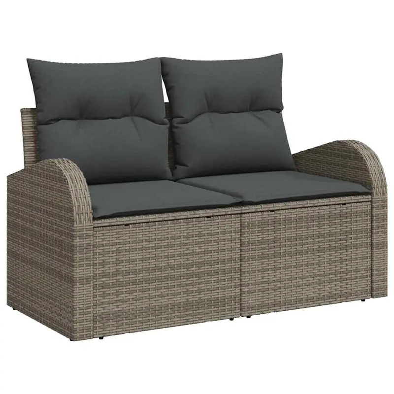 Conjunto de sofá de jardín 6 pcs Gris ratán sintético