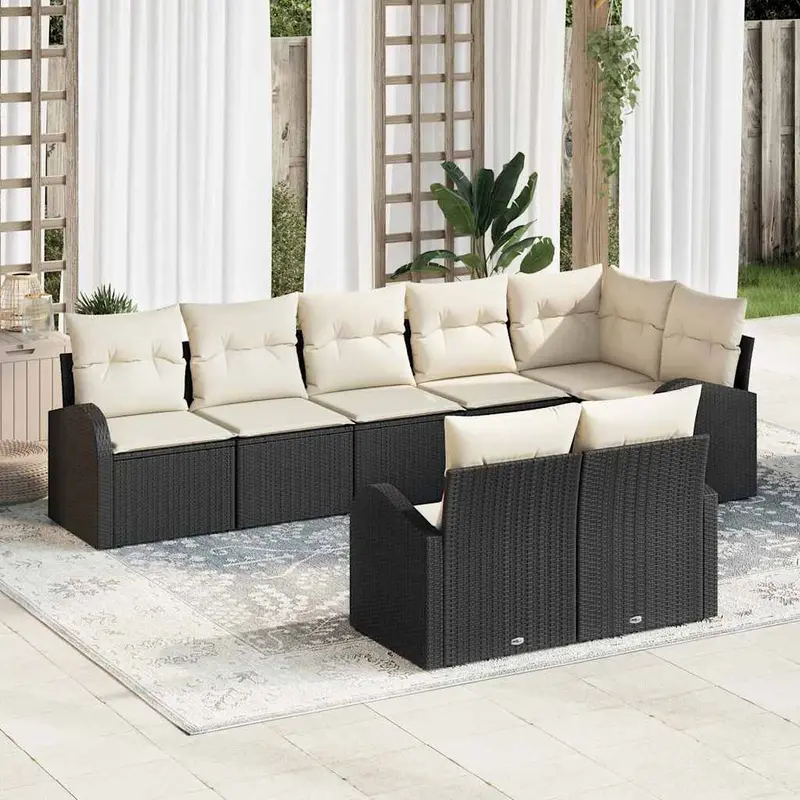 Conjunto de sofá de jardín 8 pcs ratán sintético
