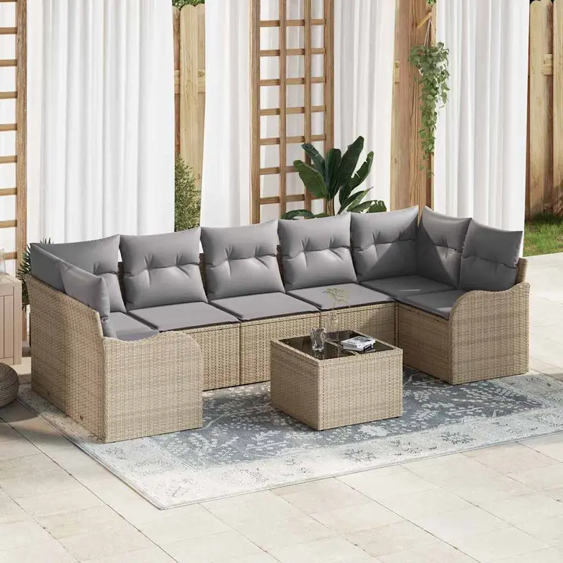 Conjunto de sofá de jardín Beige 55 x 55 x 37 cm