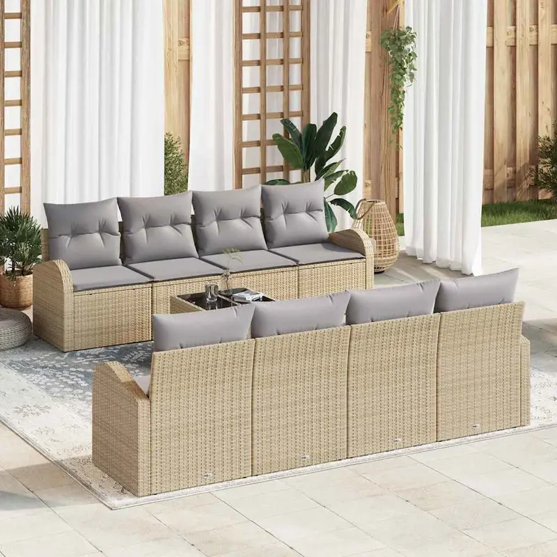 Conjunto de sofá de jardín Beige 55 x 55 x 37 cm