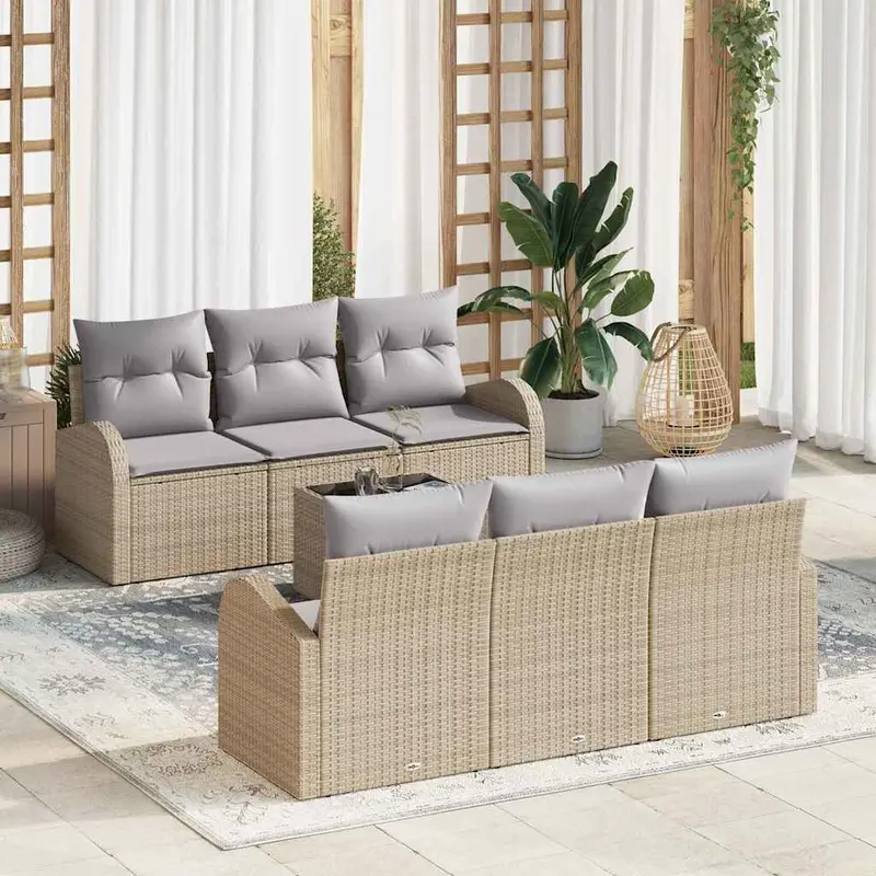 Conjunto de sofá de jardín Beige 55 x 55 x 37 cm