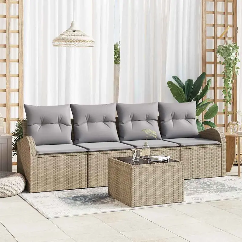 Conjunto de sofá de jardín Beige 55 x 55 x 37 cm