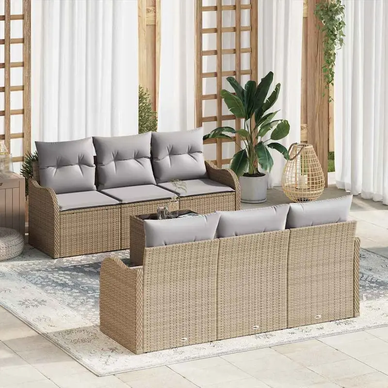 Conjunto de sofá de jardín Beige 55 x 55 x 37 cm