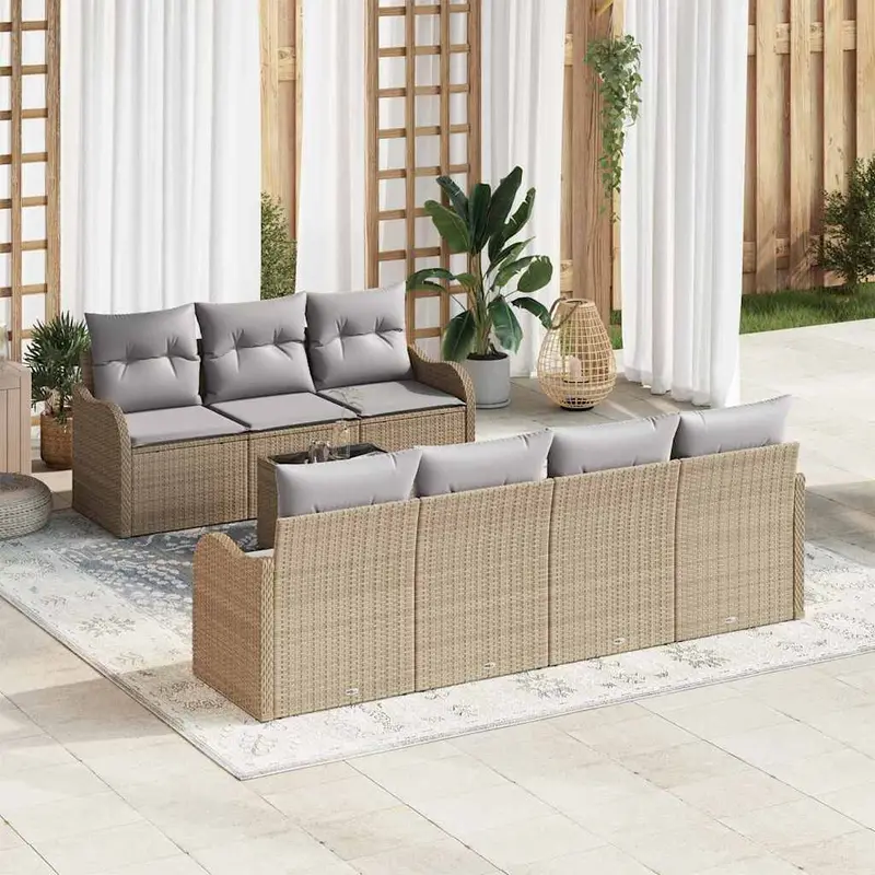 Conjunto de sofá de jardín Beige 55 x 55 x 37 cm