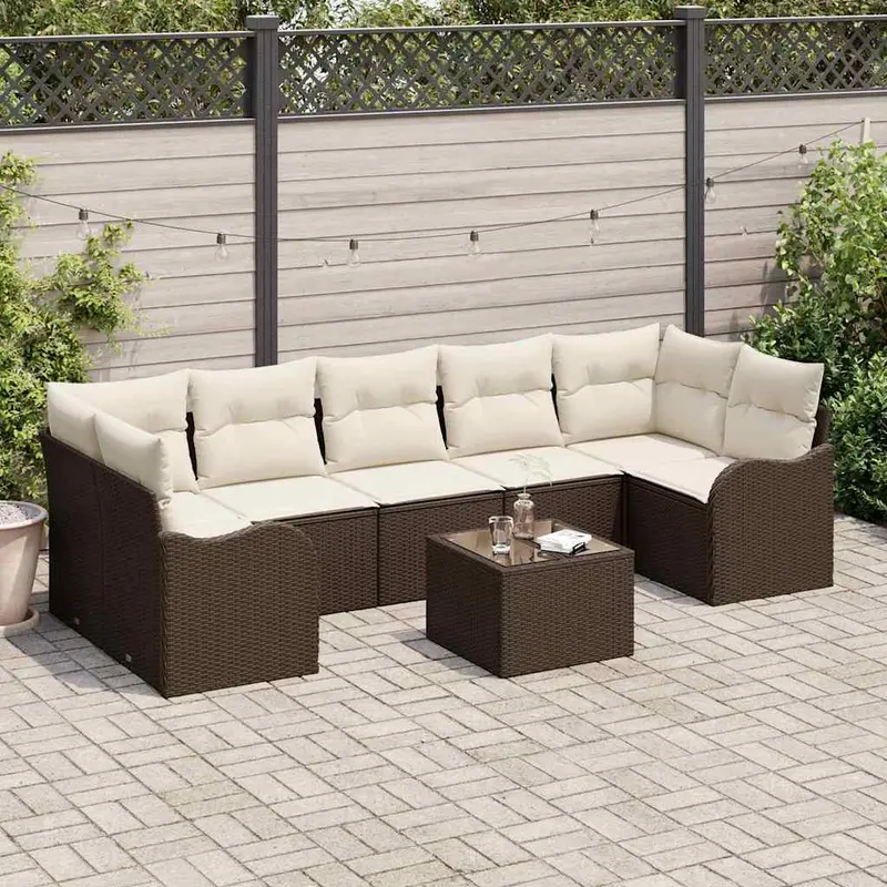 Conjunto de sofá de jardín Marrón 55 x 55 x 37 cm
