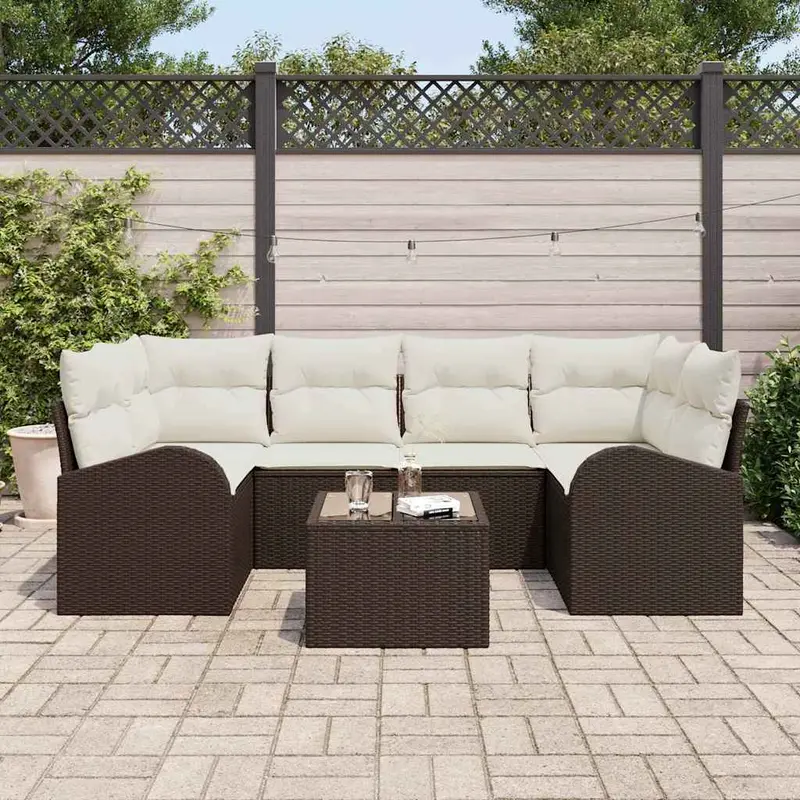 Conjunto de sofá de jardín Marrón 55 x 55 x 37 cm