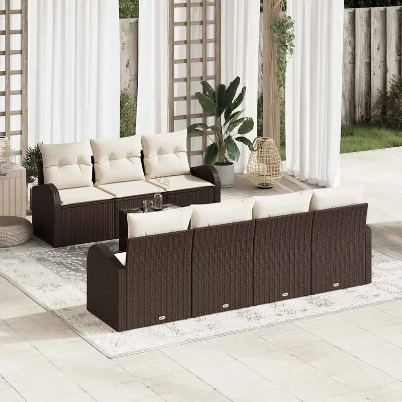 Conjunto de sofá de jardín Marrón 55 x 55 x 37 cm