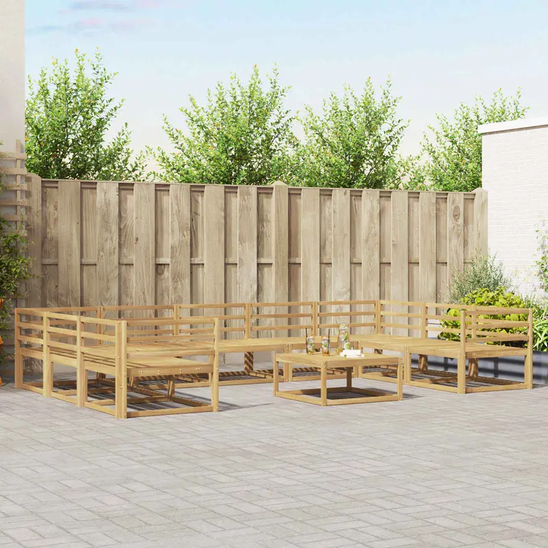 Conjunto de sofás de exterior 10 pcs Blanco