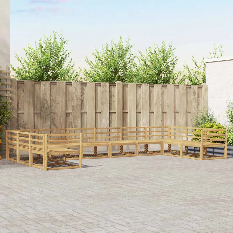 Conjunto de sofás de exterior 10 pcs Blanco
