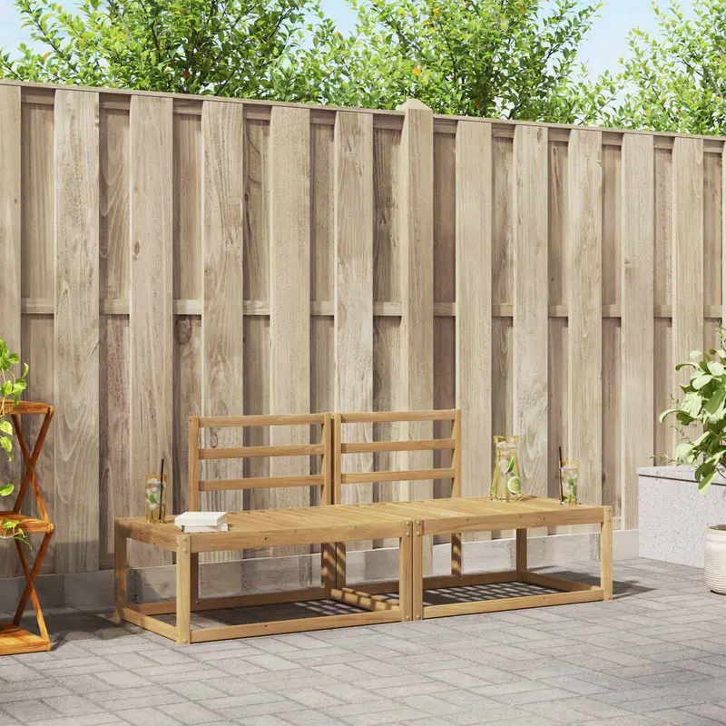Conjunto de sofás de exterior 2 pcs Blanco 182,5 x 63 x 73 cm