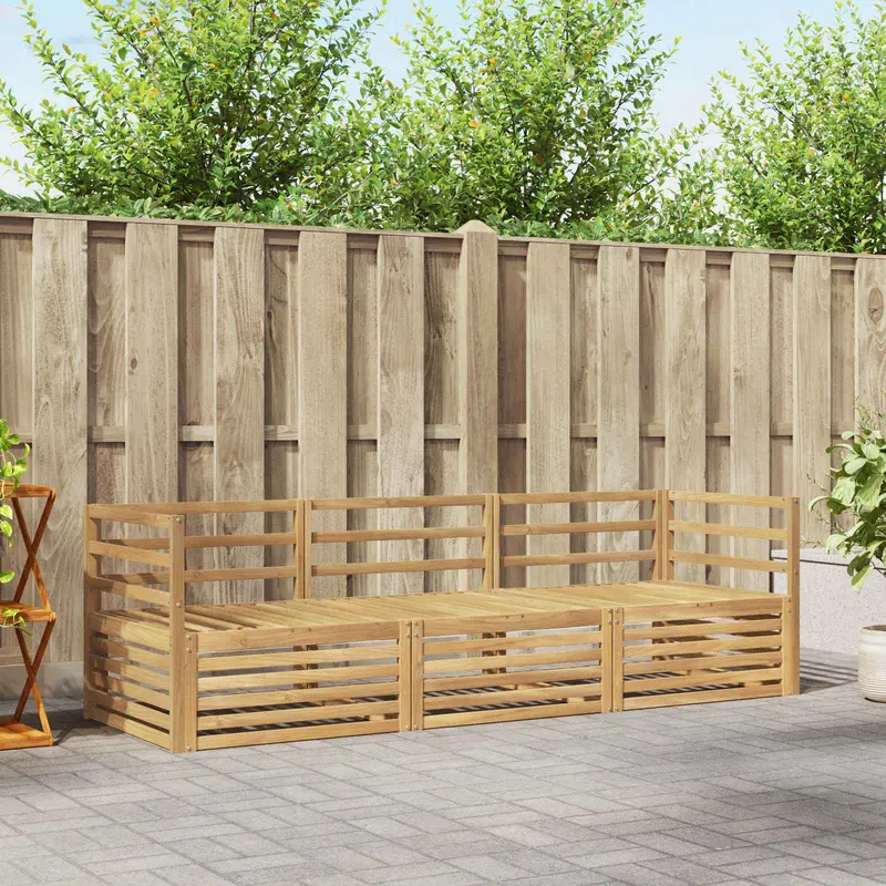 Conjunto de sofás de exterior 3 pcs Blanco