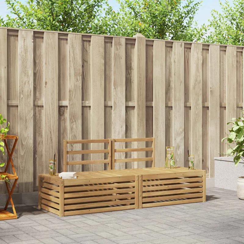 Conjunto de sofás de exterior 3 Pieza Blanco 182,5 x 63 x 73 cm