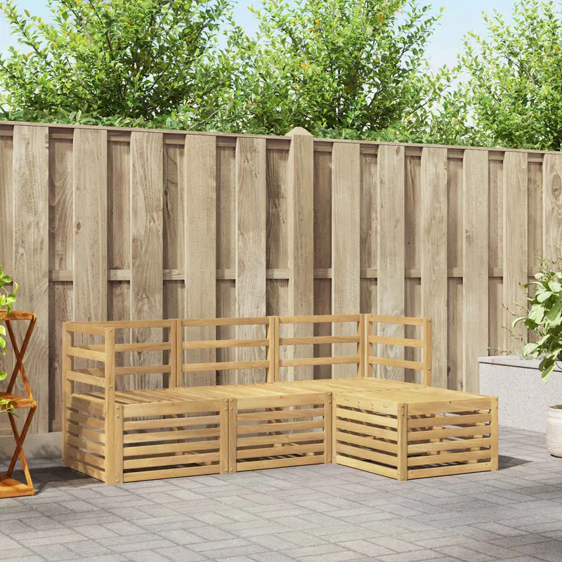 Conjunto de sofás de exterior 4 pcs Blanco