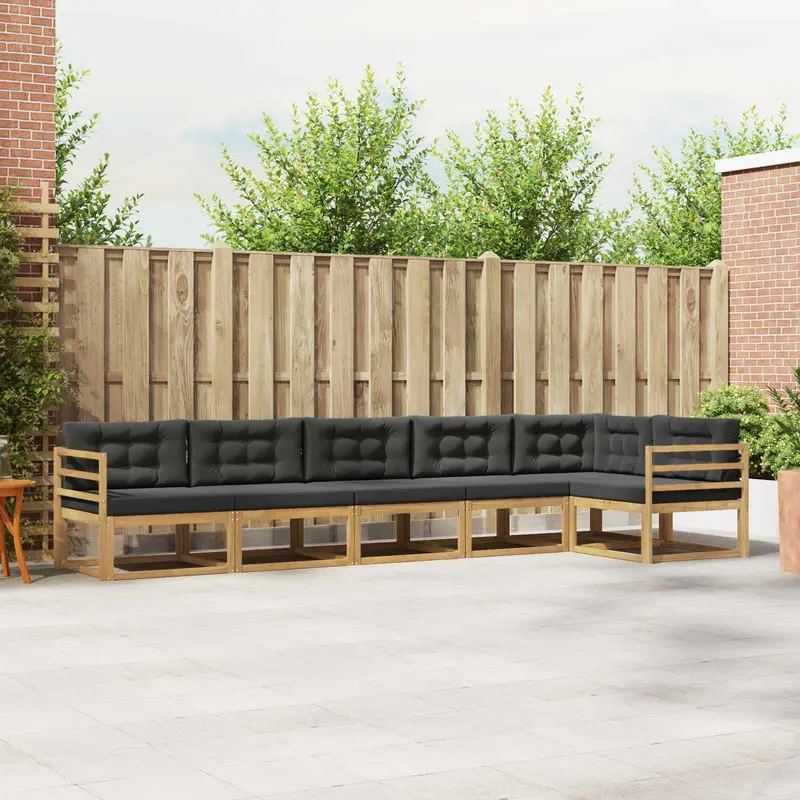 Conjunto de sofás de exterior 4 pcs Blanco y Antracita