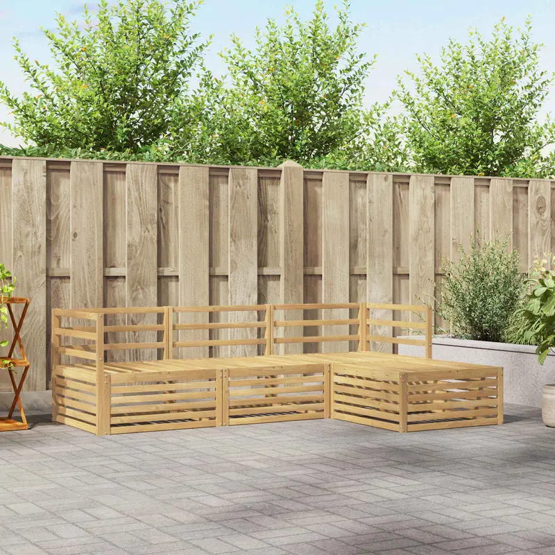 Conjunto de sofás de exterior 4 pcs Blanco