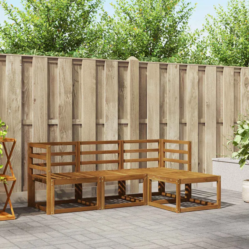Conjunto de sofás de exterior 4 pcs Natural