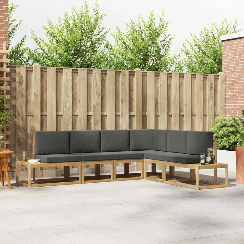Conjunto de sofás de exterior 4 Pieza Blanco y Antracita