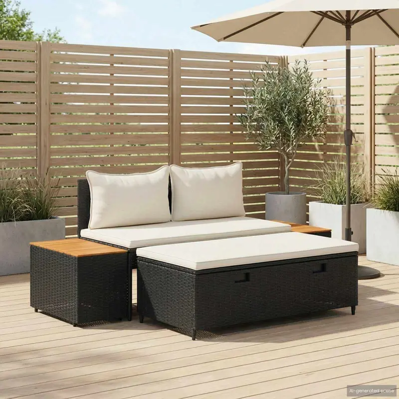 Conjunto de sofás de exterior 4 -Seater 4 pcs 55 x 30 x 39 cm