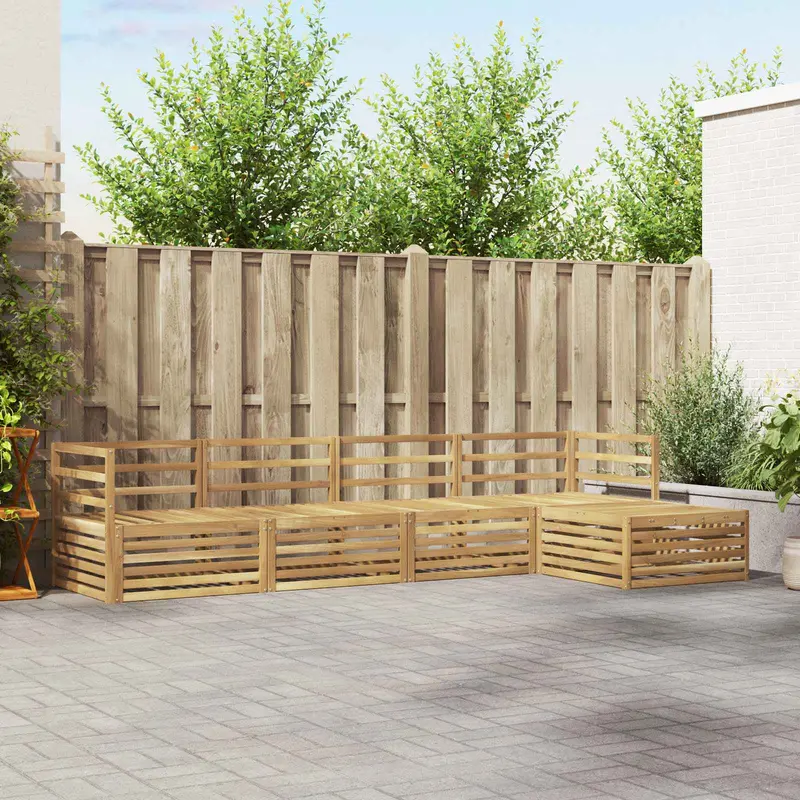 Conjunto de sofás de exterior 5 pcs Blanco