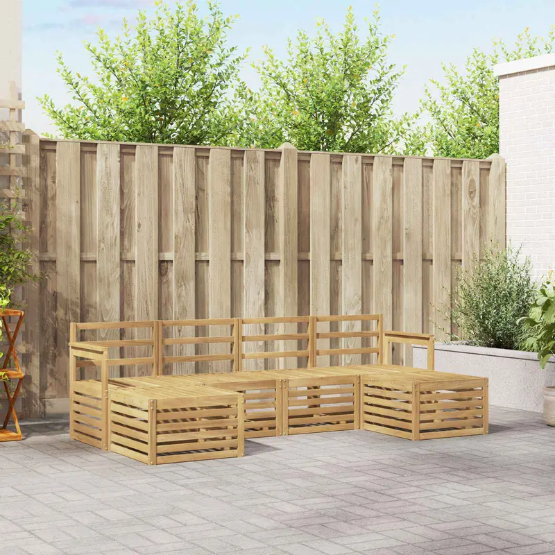 Conjunto de sofás de exterior 5 pcs Blanco 249 x 122,5 x 73 cm