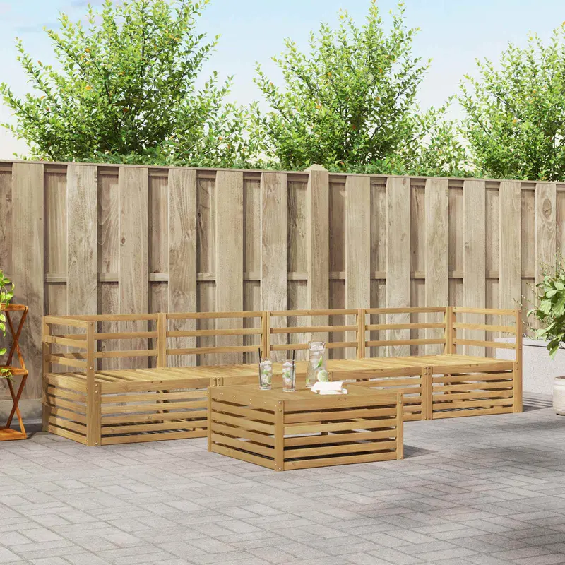 Conjunto de sofás de exterior 5 pcs Blanco