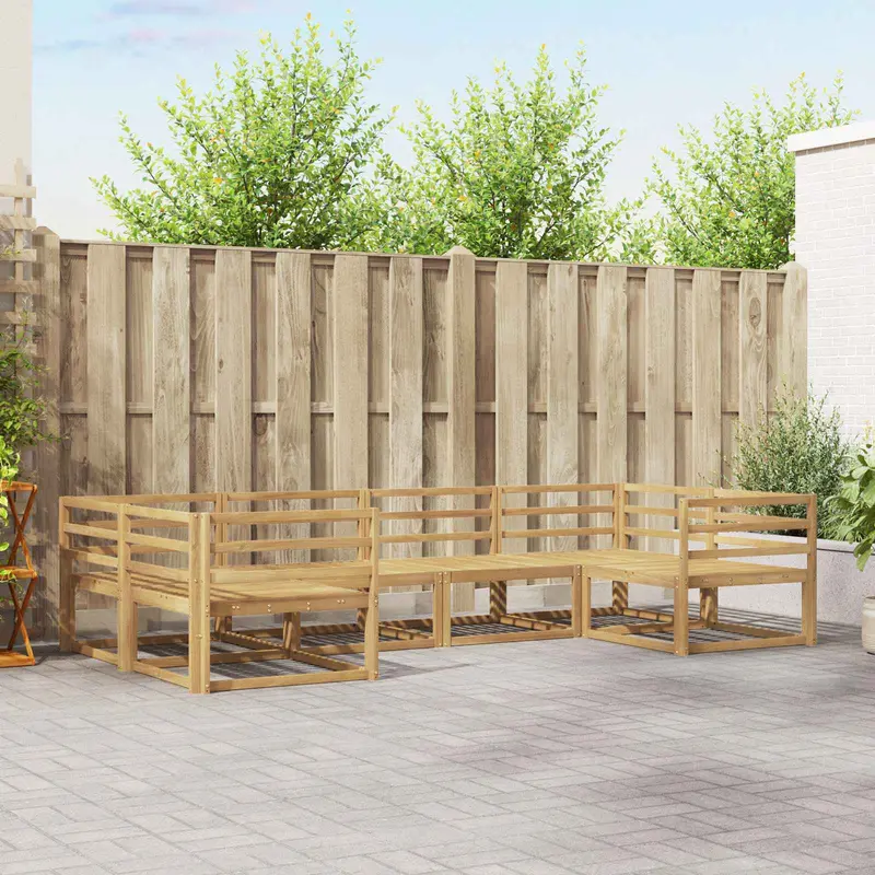 Conjunto de sofás de exterior 6 pcs Blanco