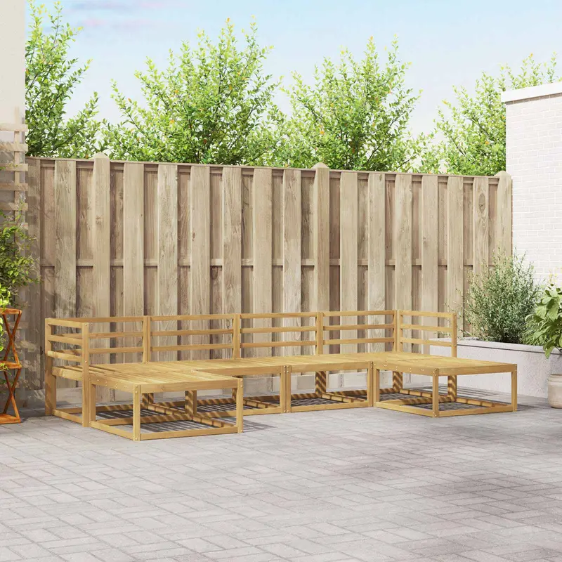 Conjunto de sofás de exterior 6 pcs Blanco