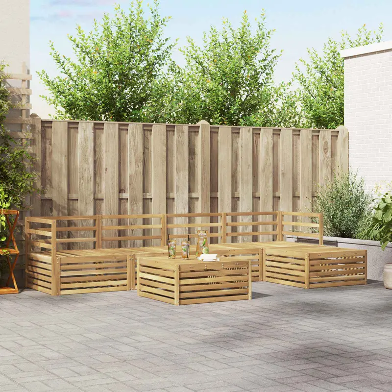 Conjunto de sofás de exterior 6 pcs Blanco 79 x 79 x 37 cm
