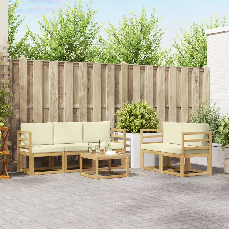 Conjunto de sofás de exterior 6 pcs