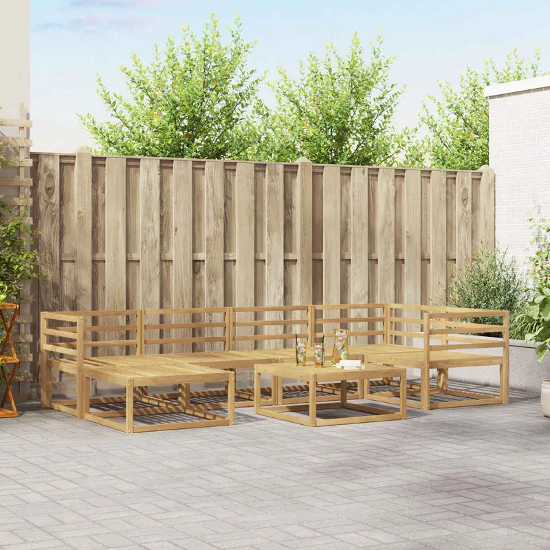 Conjunto de sofás de exterior 7 pcs Blanco