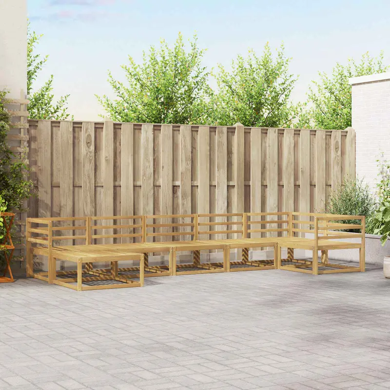 Conjunto de sofás de exterior 7 pcs Blanco