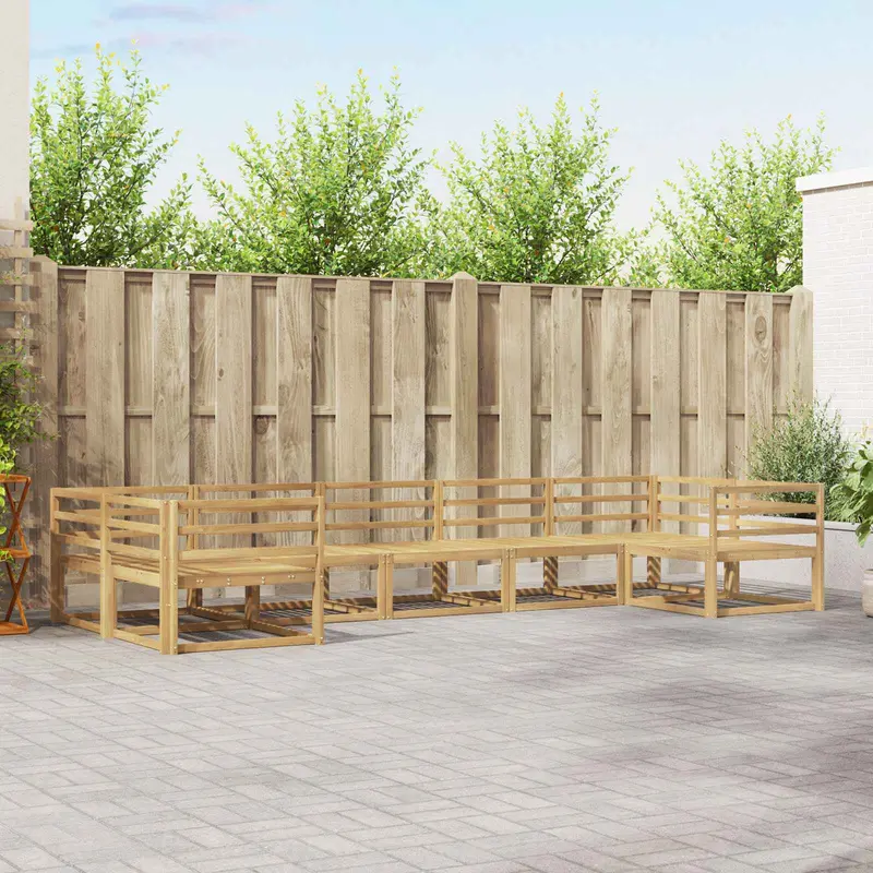 Conjunto de sofás de exterior 7 pcs Blanco