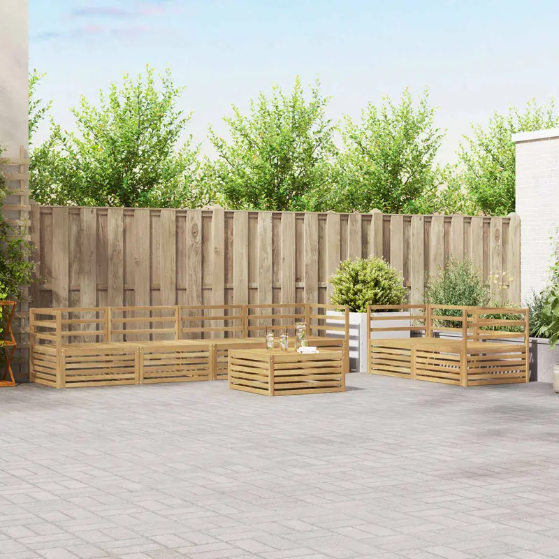 Conjunto de sofás de exterior 7 pcs Blanco 79 x 79 x 37 cm