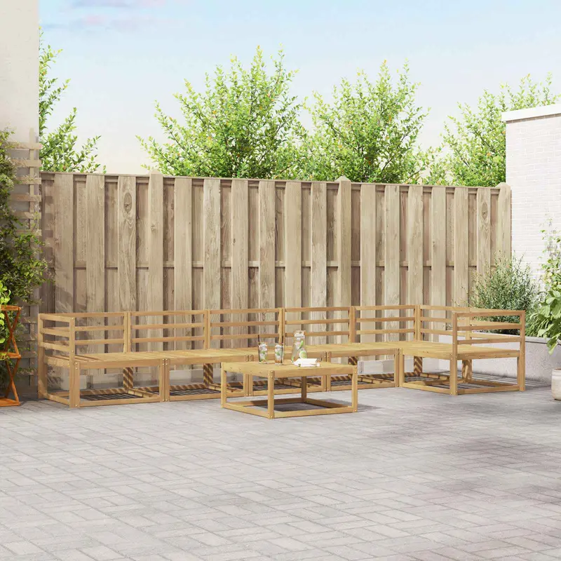 Conjunto de sofás de exterior 7 pcs Blanco 79 x 79 x 37 cm