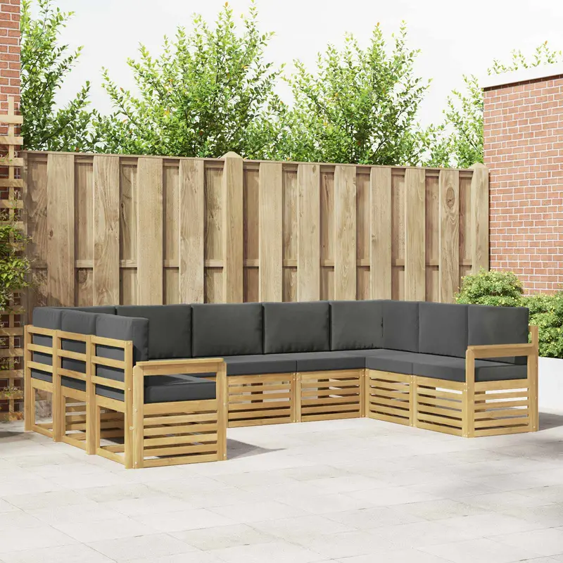 Conjunto de sofás de exterior 7 pcs Blanco y Antracita