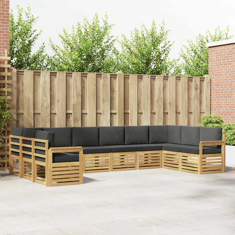 Conjunto de sofás de exterior 7 pcs Blanco y Antracita