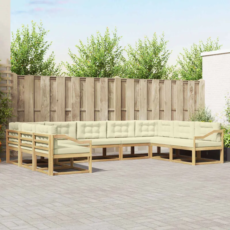 Conjunto de sofás de exterior 7 pcs Madera de Acacia Sólida