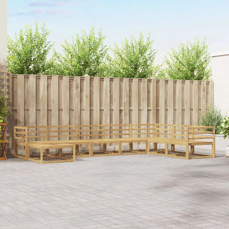 Conjunto de sofás de exterior 8 pcs Blanco