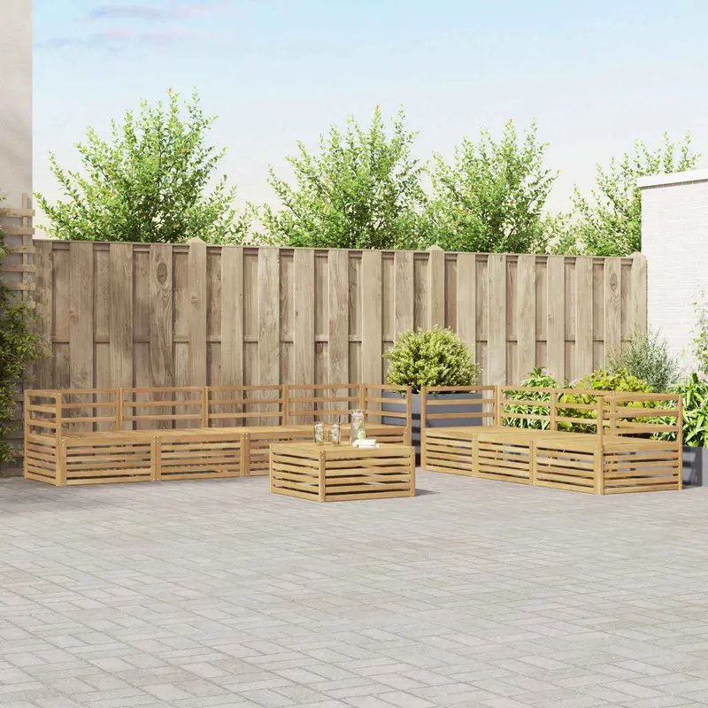 Conjunto de sofás de exterior 8 pcs Blanco 79 x 79 x 37 cm
