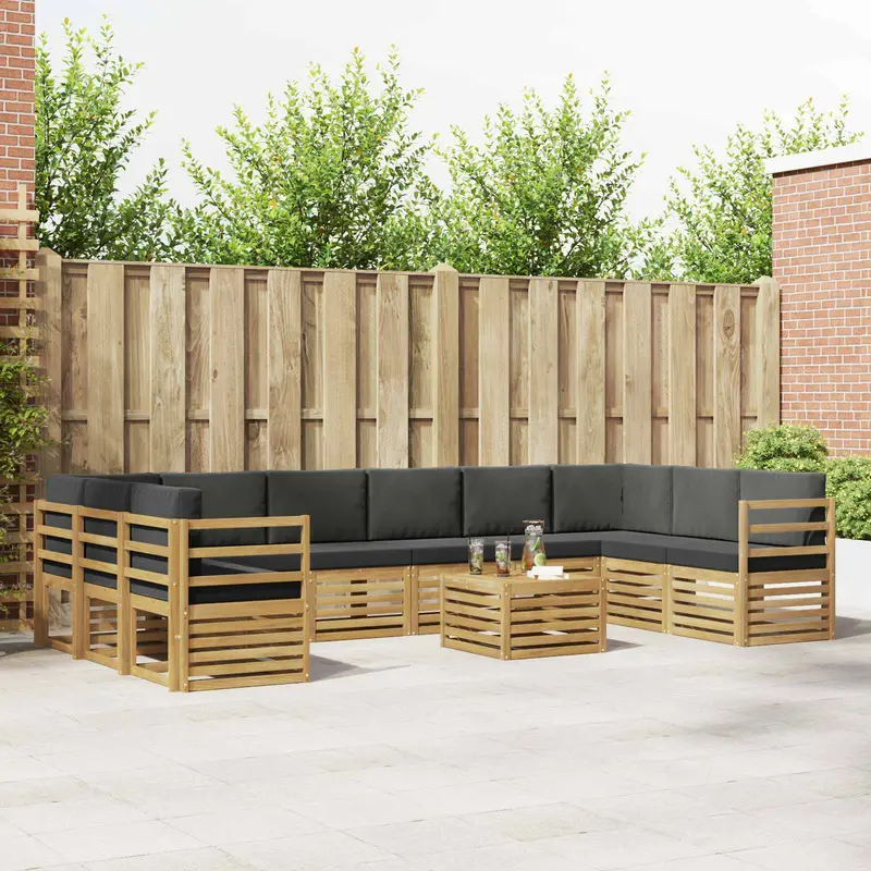 Conjunto de sofás de exterior 8 pcs Blanco y Antracita