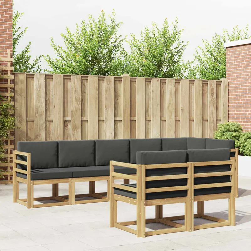 Conjunto de sofás de exterior 8 pcs Blanco y Antracita