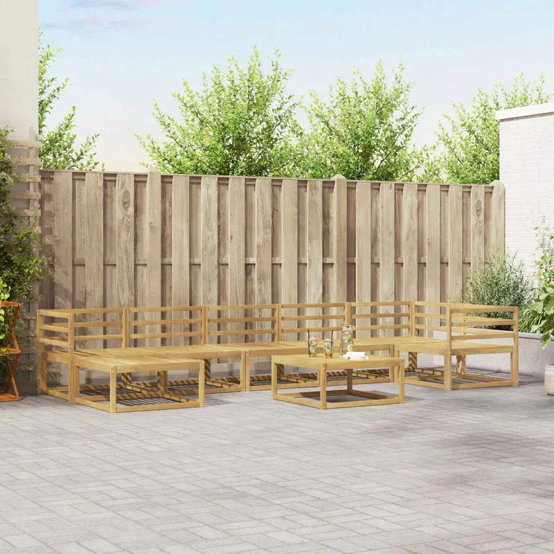Conjunto de sofás de exterior 8 pcs Blanco
